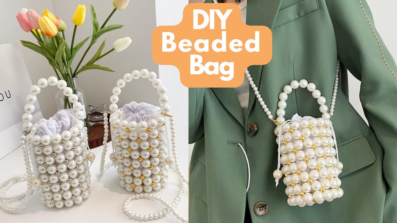 DIY VINTAGE PEARL BEADED BAG // PEARL BEAD BAG