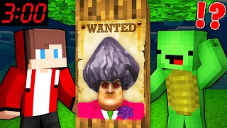 Scary MISS T is WANTED by JJ and Mikey At Night in Minecraft Challenge! - Maizen screenshot 5