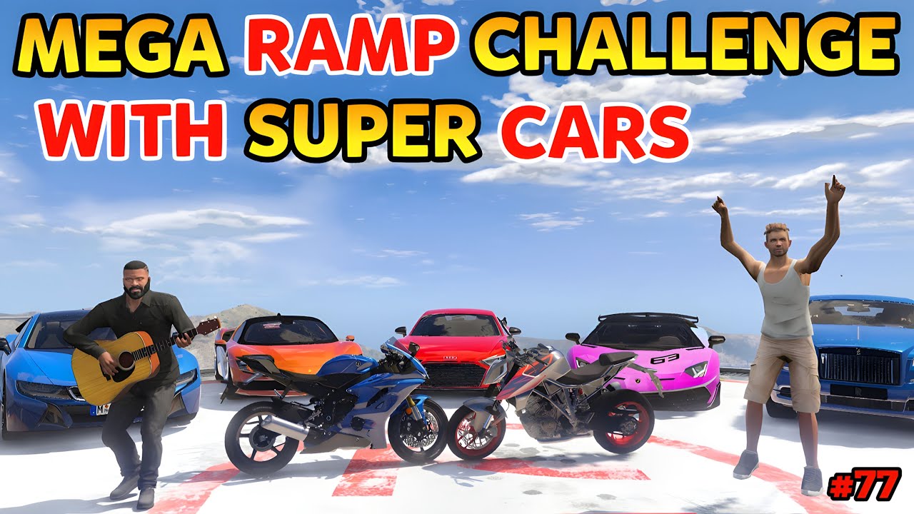 Mega Ramp Challenge With Super Cars | Gta 5 In Telugu | Gta 5 Game Play #77