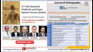 Journal of Orthopedics 2nd JOO Research ELSEVIER Methods and Paper Review Course:. Dr. P. Gopinathan screenshot 5