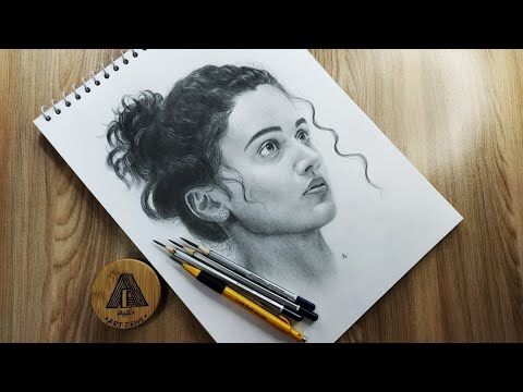 Drawing a portrait of Taapsee Pannu with graphite pencil - YouTube