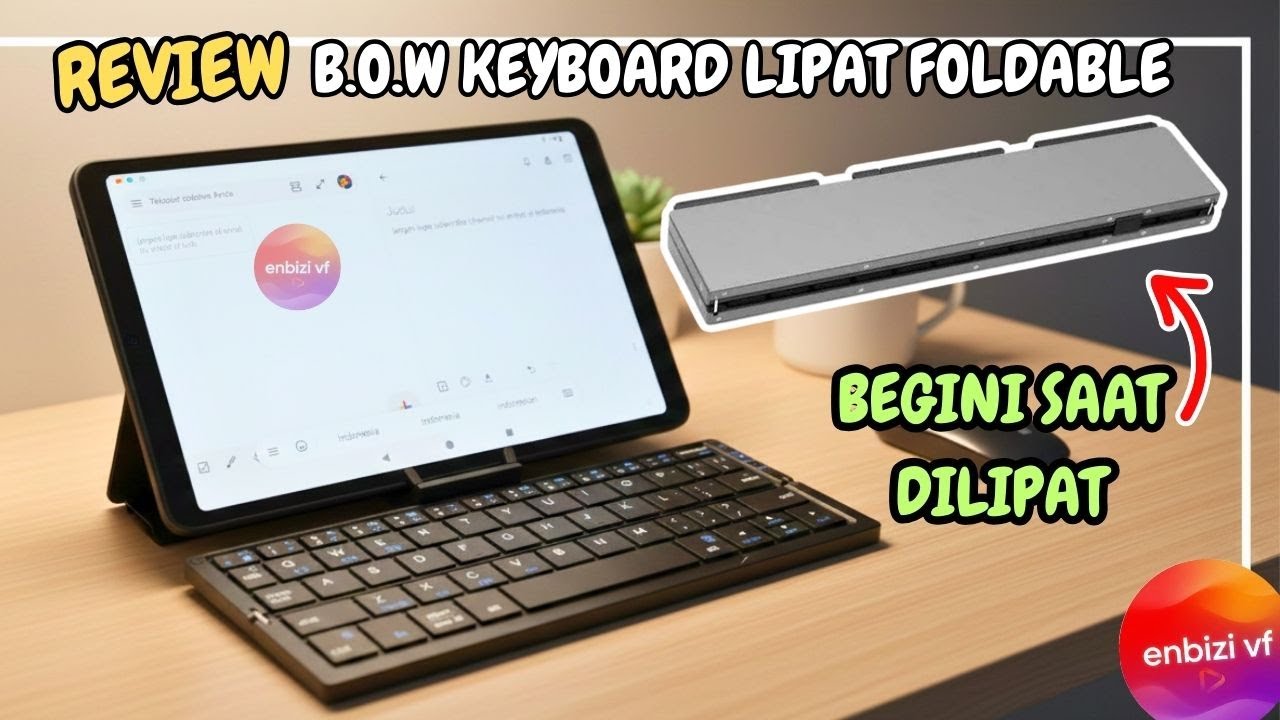 Review B.O.W Keyboard Lipat Foldable Bluetooth Silent Keys - YouTube