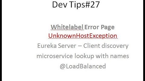 Dev Tips#27 Spring boot error : Eureka Server – Client discovery UnknownHostException