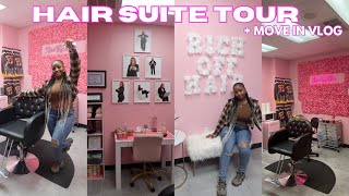 Salon Suite Move In Vlog 2023 | Salon Suite Tour 2023| Pink Salon Suite Tour 2023