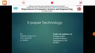E PAPER TECHNOLOGY | 3VC16CS120 |A1 BATCH