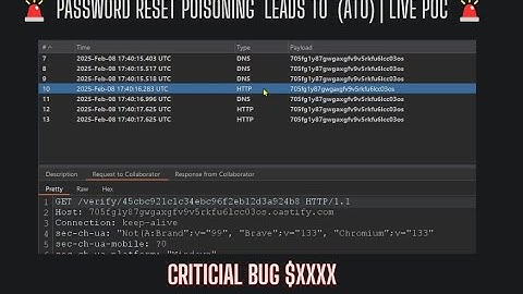 🚨 Password Reset Poisoning Leads to Account Takeover (ATO) | LIVE PoC 🚨