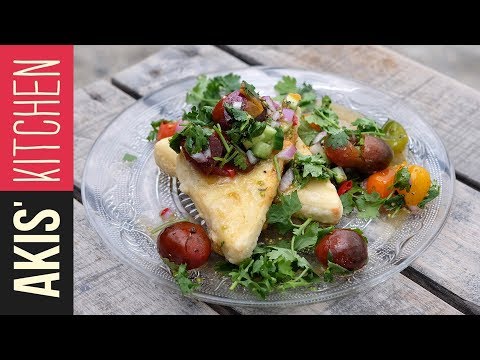 Greek Saganaki with Cherry Tomato Salsa | Akis Petretzikis