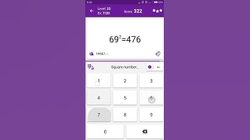 Math Tricks - Training mode - square numbers between 60 and 69 - level 022 (Number Keyboard)