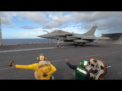 French Rafale fighter jets operate with USS George H.W. Bush