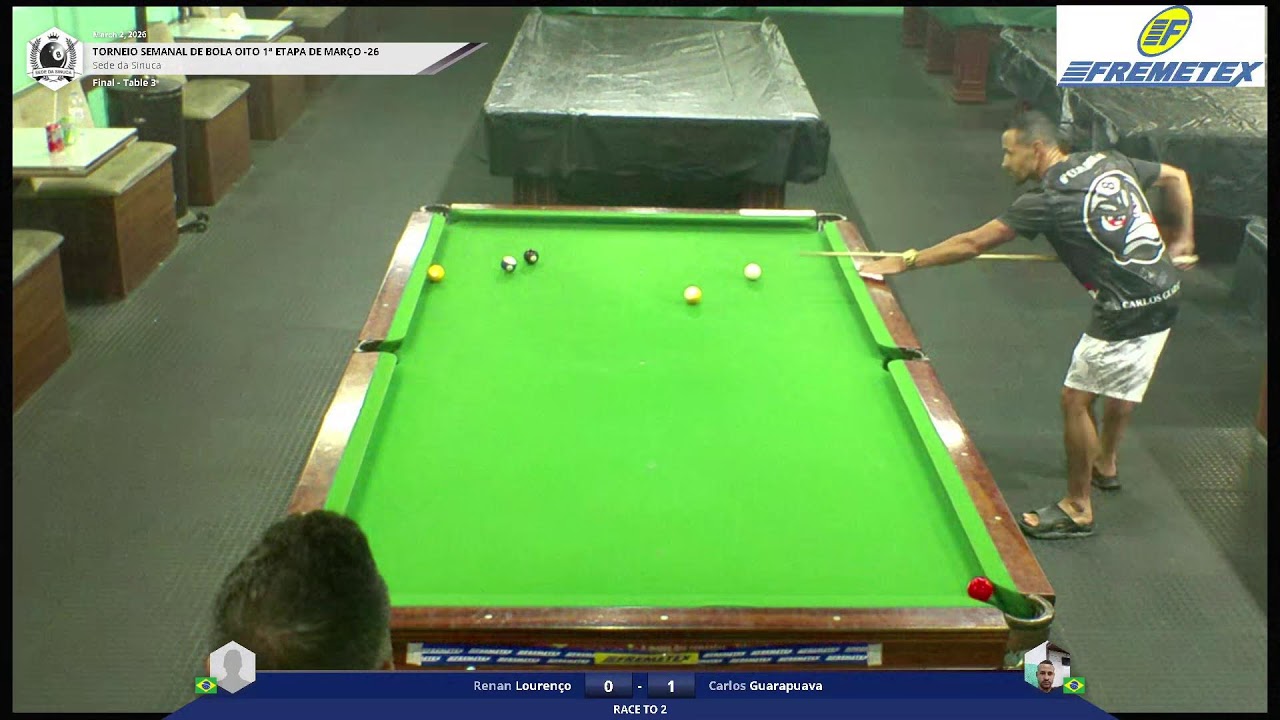 Torneio Semanal de Bola Oito 1ª Etapa de Março-26