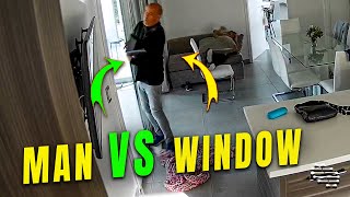 Man Crashes into a Window Thinking It Was Open