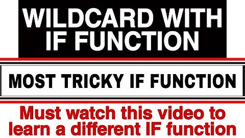 Wildcard with IF function | Excel IF function with partial match (Hindi)