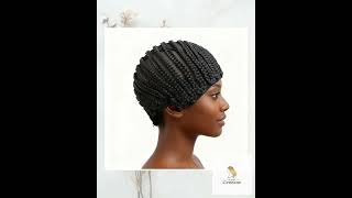Black Cornrow Braided Wig Cap Easy Sew-in Glueless Breathable Crochet Hair Weave Wig Cap for Women