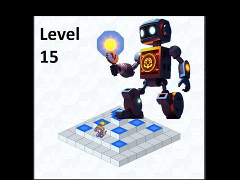 Nivel 15 de Lightbot.lu con medalla de oro