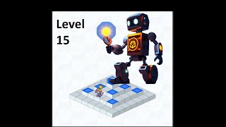 Nivel 15 de Lightbot.lu con medalla de oro