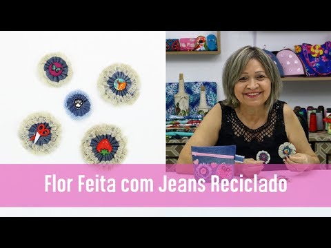 APRENDA COMO FAZER FLOR FEITA COM JEANS RECICLADO, FÁCIL DE FAZER- PASSO A PASSO -DIY-JEANS FLOWER