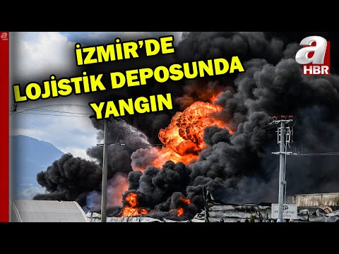 İzmir'de kimyasal malzemelerin bulunduğu depoda yangın! | A Haber