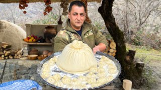 An unusual Recipe for MOM-KHINKALI! Relaxing cooking in the village