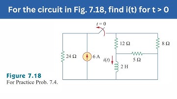 Practice Prob 7.4 | For the circuit in Fig. 7.18, find i(t) | FEC 4th Edition