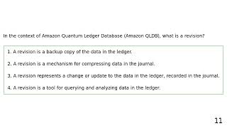Amazon Quantum Ledger Database (Amazon QLDB) - Quiz
