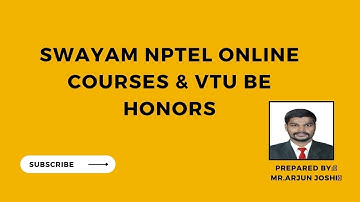Swayam NPTEL Online Courses & VTU BE Honors