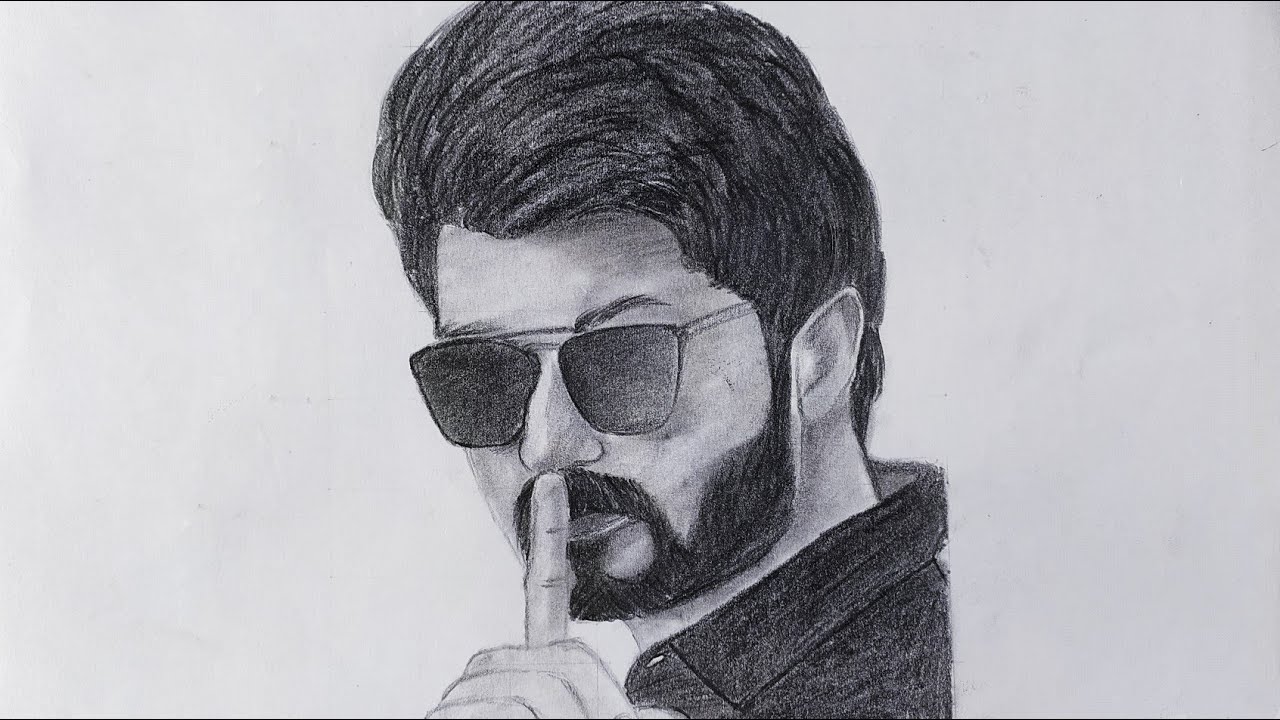 Master vijay pencil drawinghow to draw vijayvijay drawingdrawing