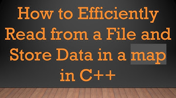 How to Efficiently Read from a File and Store Data in a map in C+ +
