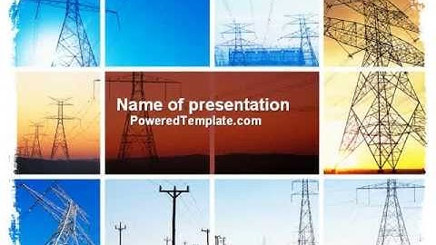 Transmission Lines PowerPoint Template by PoweredTemplate.com