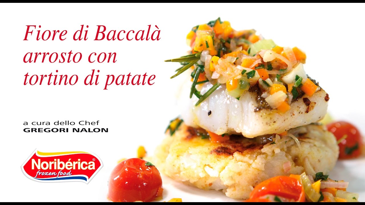 Fiore di baccalà' arrosto con tortino di patate