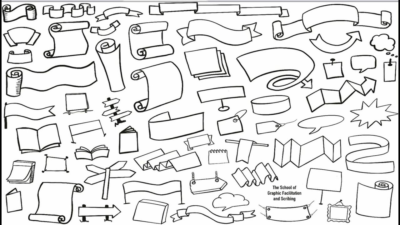 DOODLE banners, ribbons, arrows