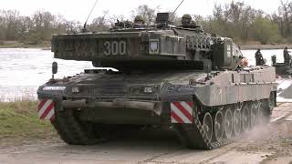 Bundeswehrübung "Wettiner Schwert " 2022 Teil2 Gewässerübergang , Strassenmarsch Leopard 2A7V , Puma