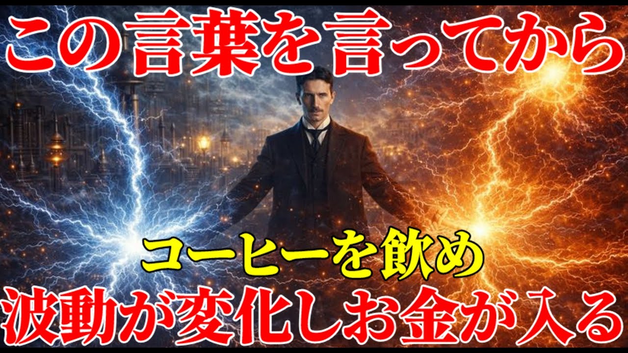 【二コラ・テスラ】コーヒーにこの言葉を言ってから飲むと、波動が変わってお金が入ります。｜周波数｜名言｜偉人｜成功哲学｜人生