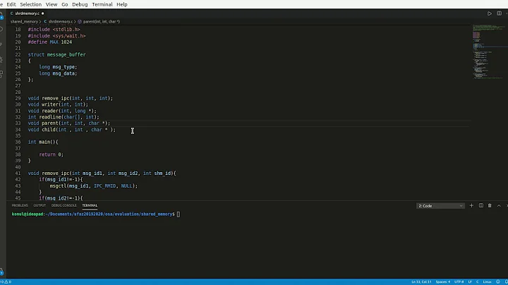 Shared memory segment in C