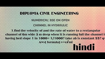 Flow through open channel numerical based on HYDRAULIC