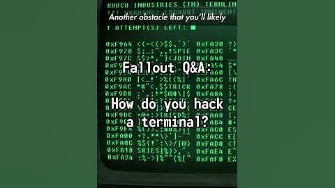 Hoe hack je een terminal? Fallout Q&A #shorts