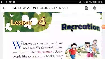 Recreation, EVS, Lesson 4, class 2, By Umesh Sanra