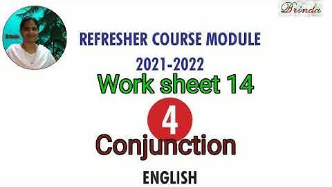 Class 4 worksheet 14 answer Refresher course Module English Conjunction @BRINDA