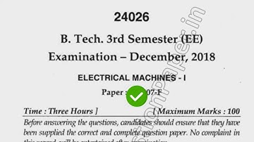 2018 Mdu BTech EE 3rd Sem Electrical Machine  Question Paper