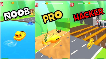 NOOB, PRO, HACKER PART 10 Shape shifting 2023 Gameplay very cool and gnarly hyper casual game #games