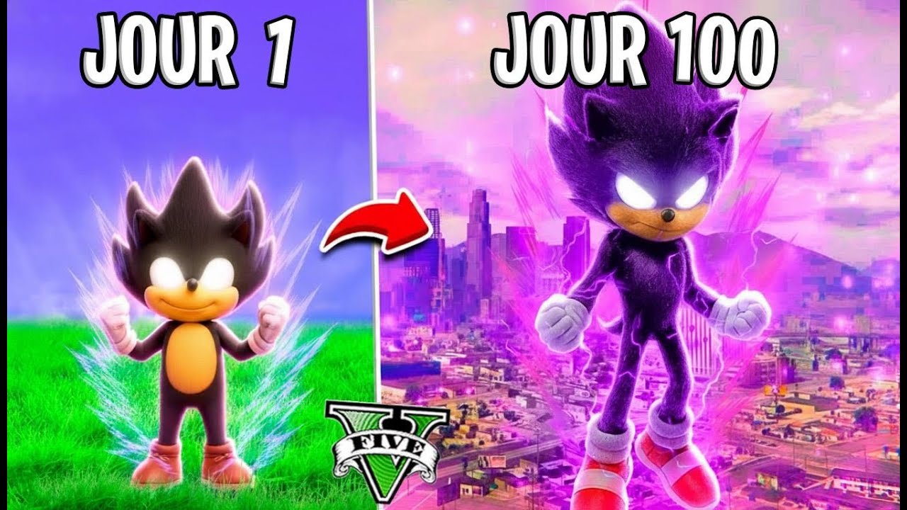 J'ai survécu 100 jours en tant que DARK SONIC dans GTA 5 ! (mod Sonic le film)
