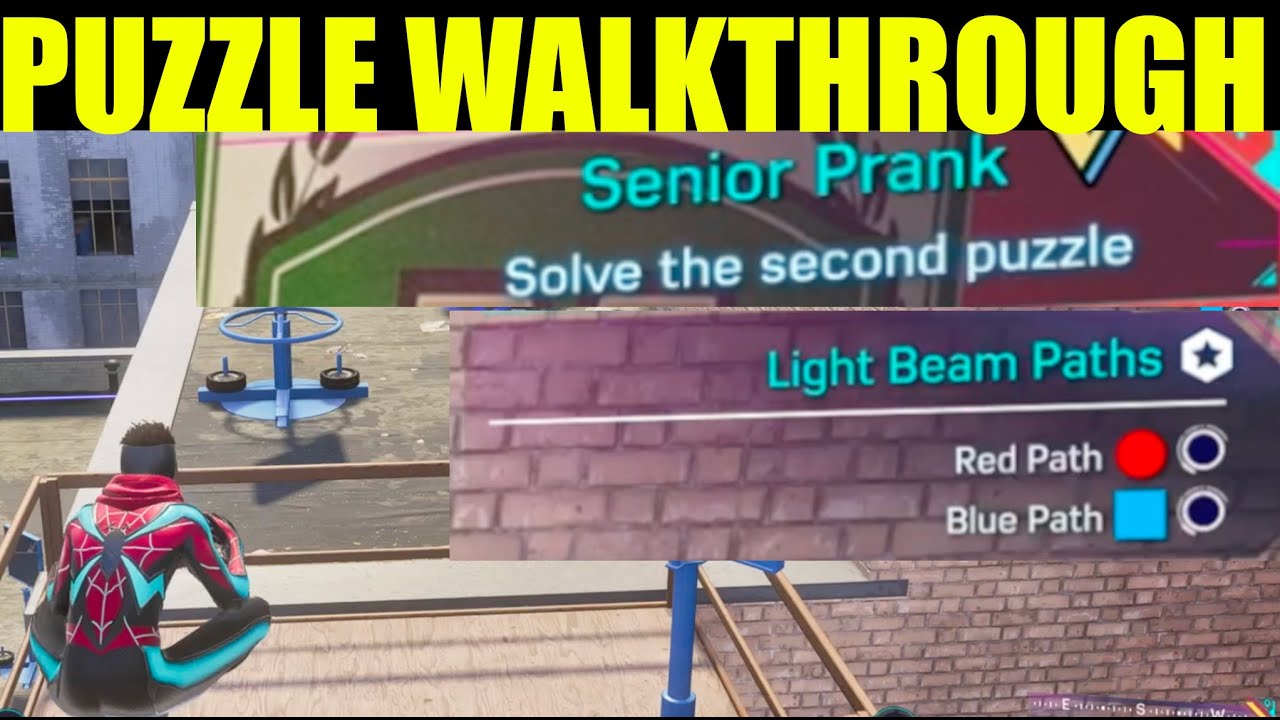 Spiderman 2 "senior prank" Mission walkthrough (Light beam Paths) How
