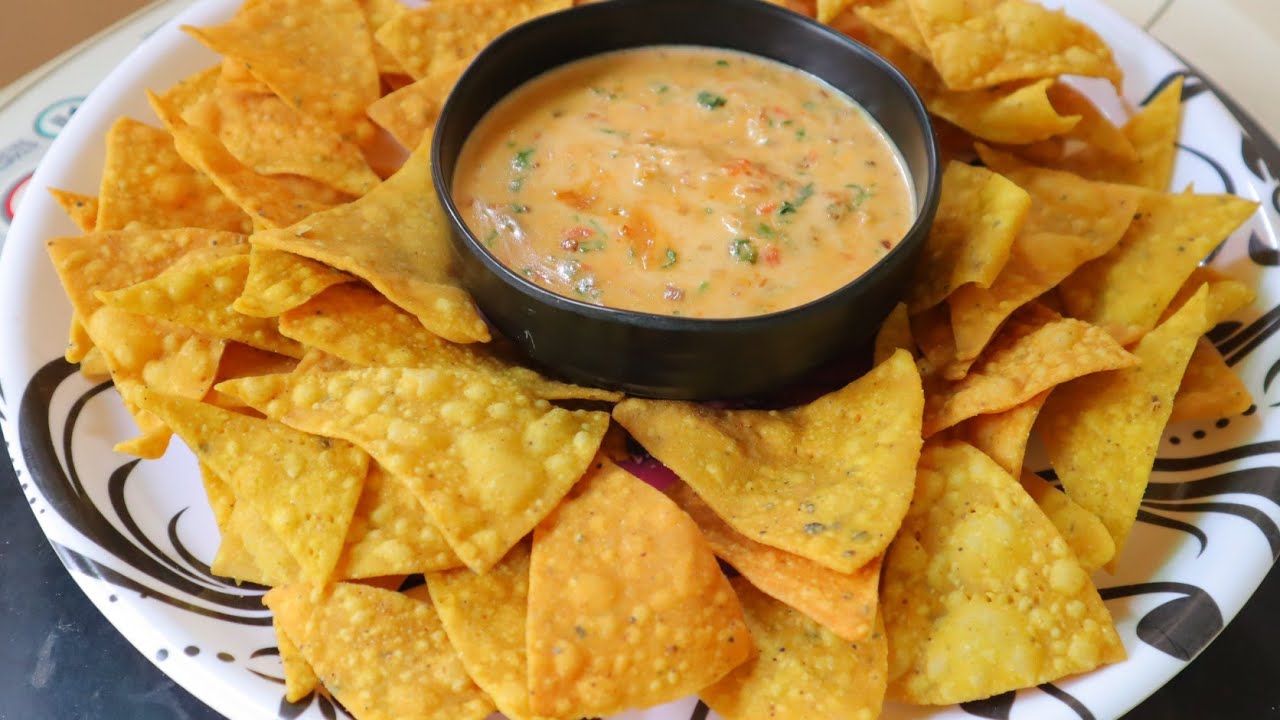 Nachos Chips with Indian Style Queso Dip| Corn Tortilla Chips | Multigrain Nachos | Makke ke Chips | Food Kitchen Lab