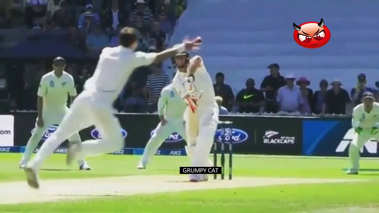 Awesome catch Trent Bolt superb caught and bowled NZ vs AUS test match