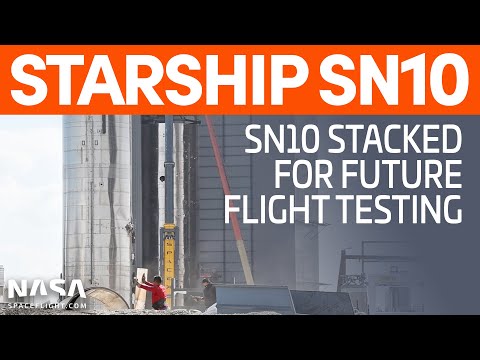 SpaceX Boca Chica - Starship SN10 stacked as SN9 receives aft flaps