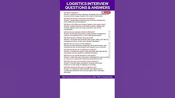 Logistics Interview Questions and Answers