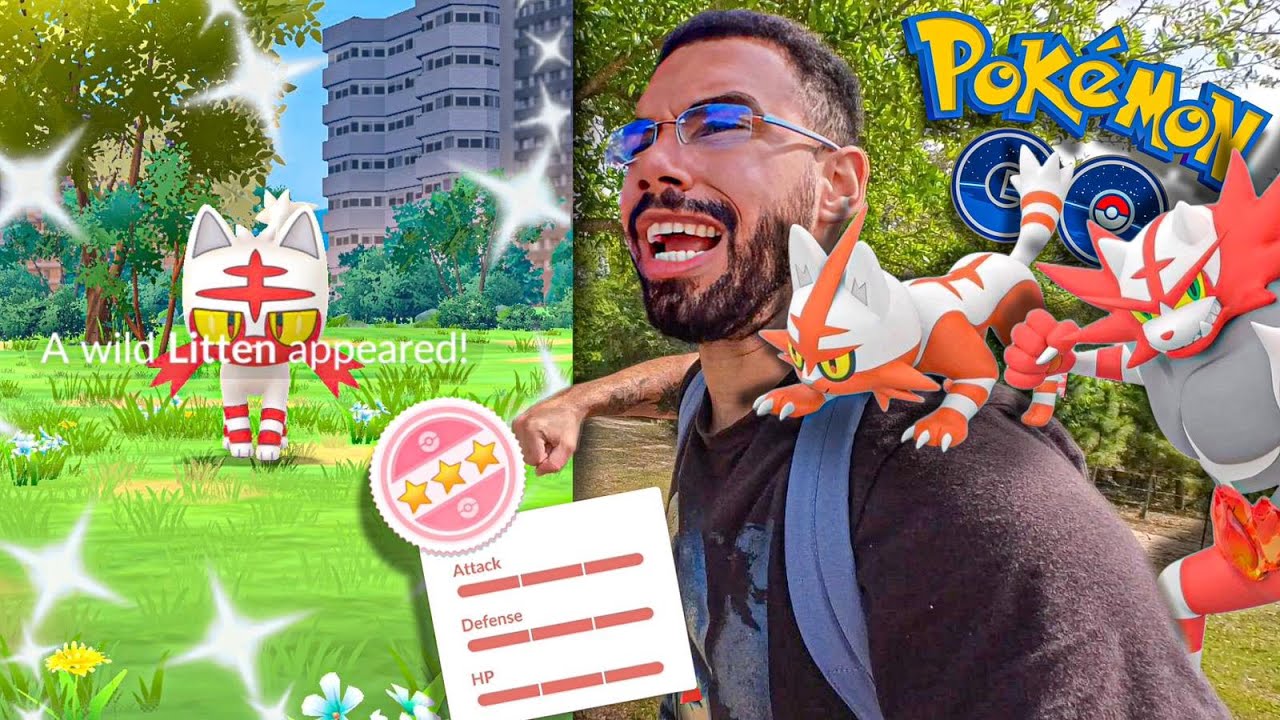 O IV PERFEITO MAS… DE UM JEITO DIFERENTE… LITTEN ✨SHINY✨ #pokemongo