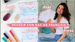 RÉUSSIR SON BAC DE FRANÇAIS // oral, écrit, fiches, stress