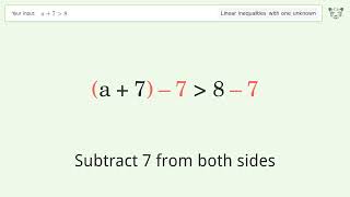 A7 Greater Than 8  Solve Linear Inequalities With One Unknown