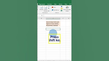 How to Draw a Circle and a Square in MS Excel and MS Office Applications | Shorts |  #excelshorts