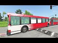 LONG BUS, SCHOOL BUS, TRUCKS Vs MASSIVE SPEED BUMPS - BeamNG.Drive